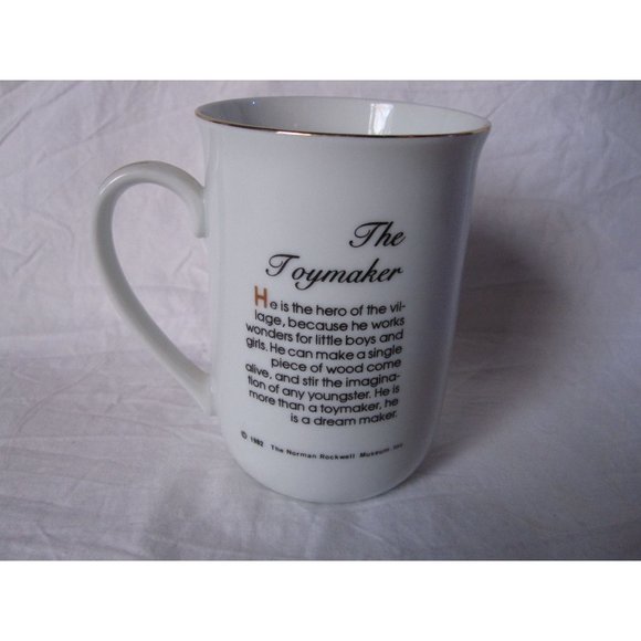 Collectible Norman Rockwell The Toymaker Coffee Cup/Mug 1982 Gold Rimmed Seal! - Picture 4 of 5
